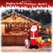 G128 6.5 ft Santa Claus with Dog and Raccoon Christmas Inflatable Decor with LED Lights, Christmas Outdoor Holiday Yard Decoration, Fast Inflate, Weather-Resistant, Outdoor Use
